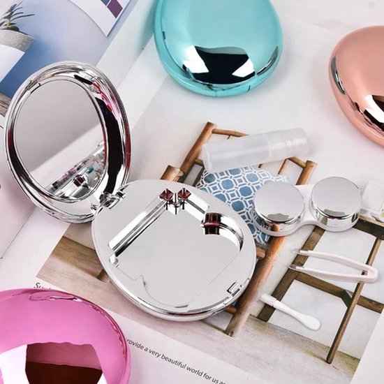 Oval lens case silver