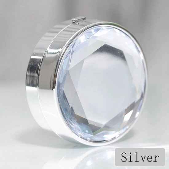 Diamond lens case silver