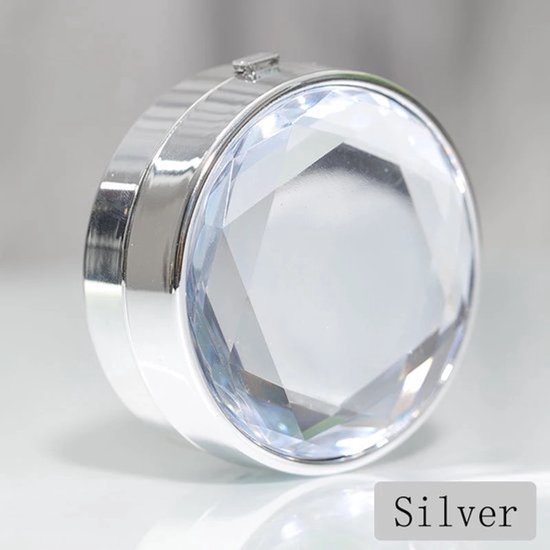 Diamond lens case silver